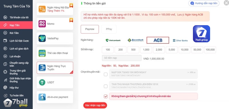 Hướng Dẫn Nạp Tiền 7ball Đầy Đủ - Thỏa Sức Giải Trí Không Giới Hạn